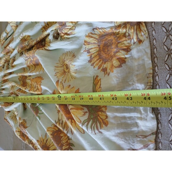 Urban Outfitters Cooperative Linen Blend Womens Sunflower Sundress Large Pockets - Picture 12 of 14